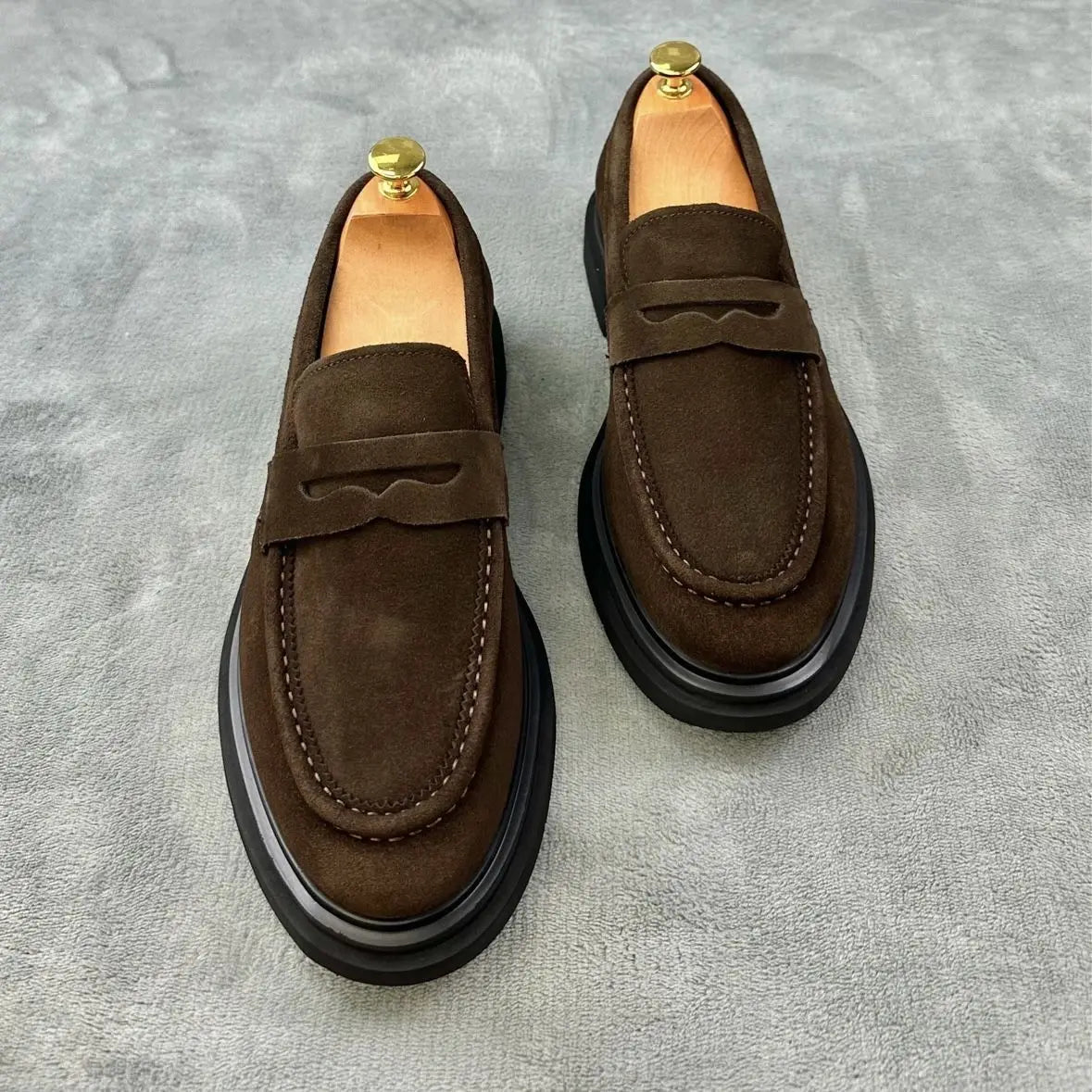 VENETIO® Matte Leather Penny Slip-On Loafer