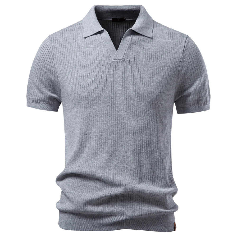 PACCINO® Classic Solid Knit Polo Shirt