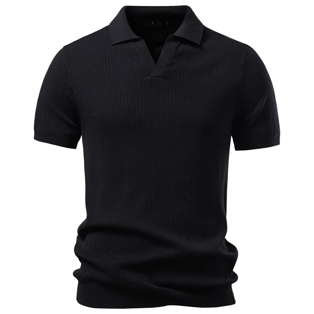 PACCINO® Classic Solid Knit Polo Shirt