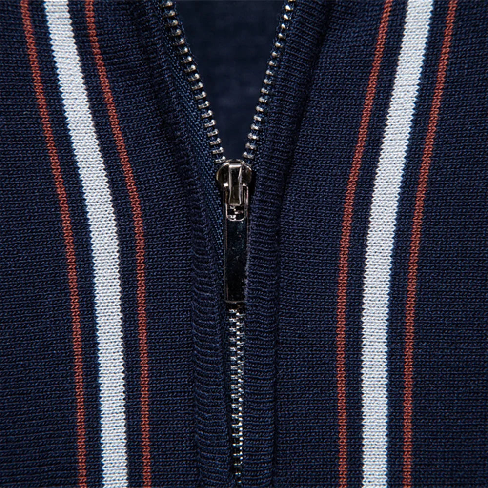 CORSINI® Contrast Stripe Knit Polo Shirt