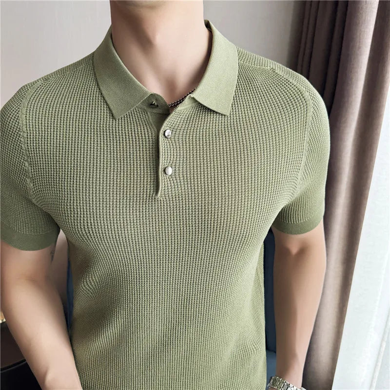 CORSINI® Men's Knitted Short Sleeve Polo Shirt