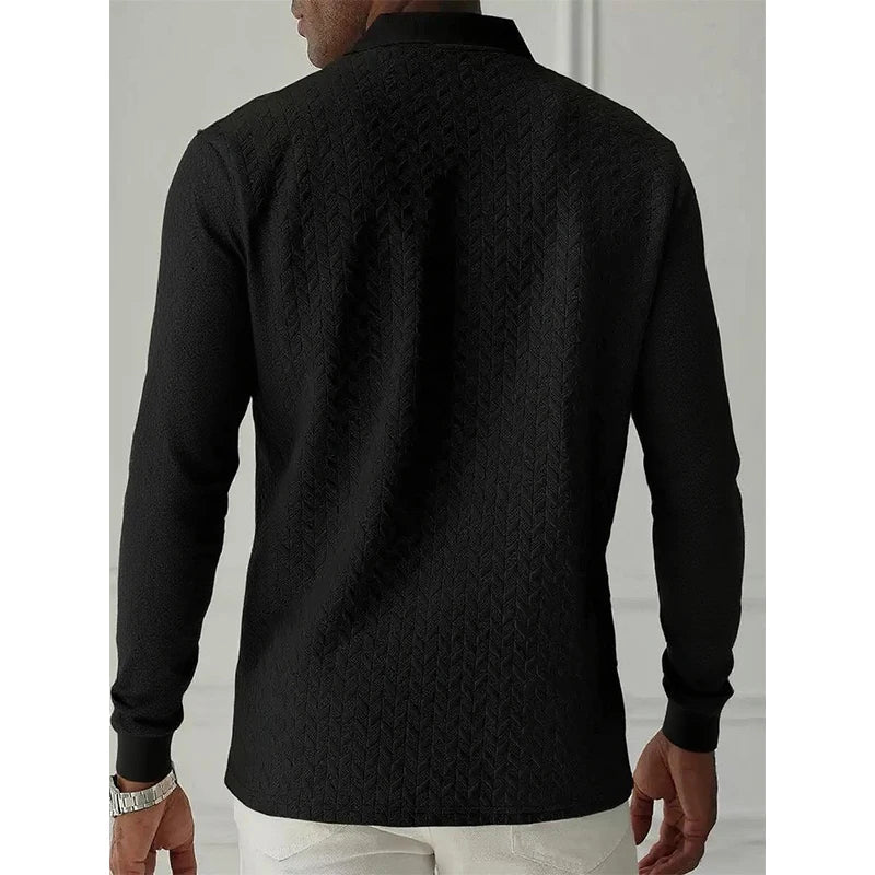 VINCENZI® Long Sleeve Knit Business Polo