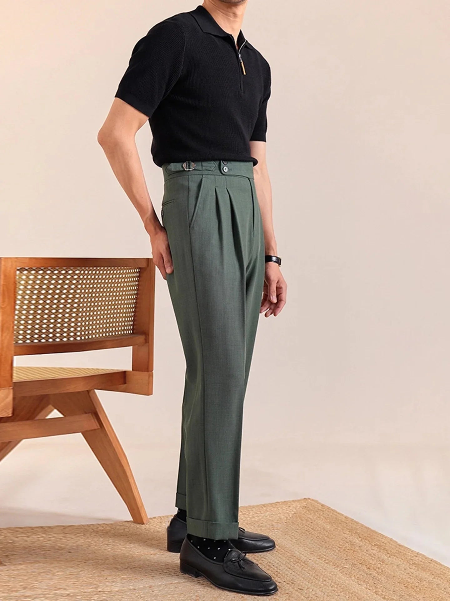 BELTRAMI® High Waist Pleated Trousers – Italian-British Edition