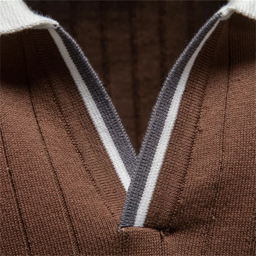 PONTEVECCHIO® Cotton Collar Knit Polo Shirt