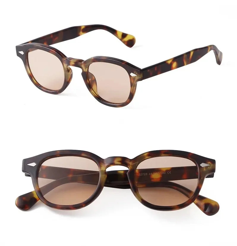 SOLARI® Retro Shell Round Rivet Sunglasses