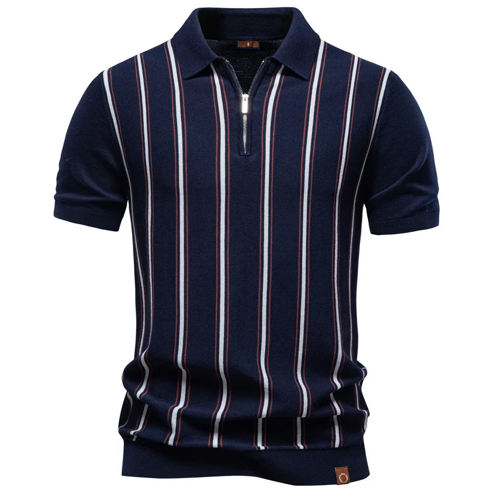 CORSINI® Contrast Stripe Knit Polo Shirt
