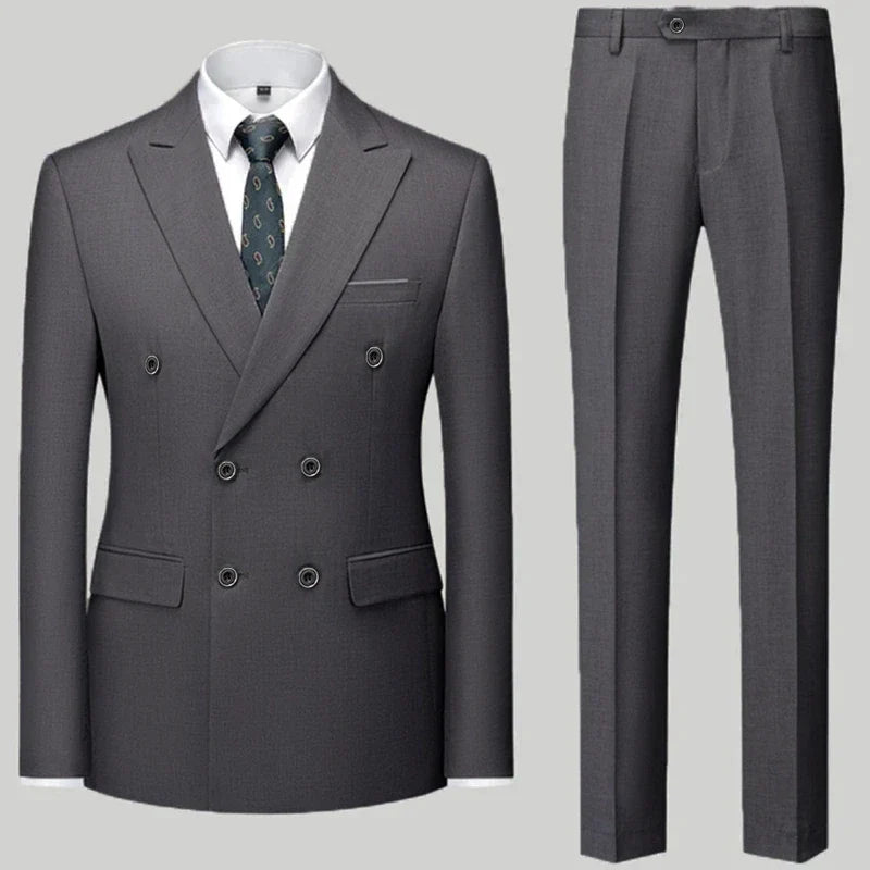 ALEKSEI® Suit Jacket Blazers Coat Pants 2 Peaces Set