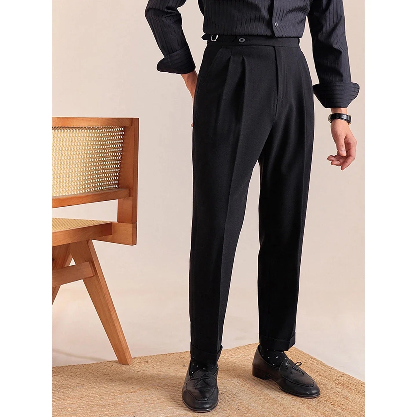 BELTRAMI® High Waist Pleated Trousers – Italian-British Edition