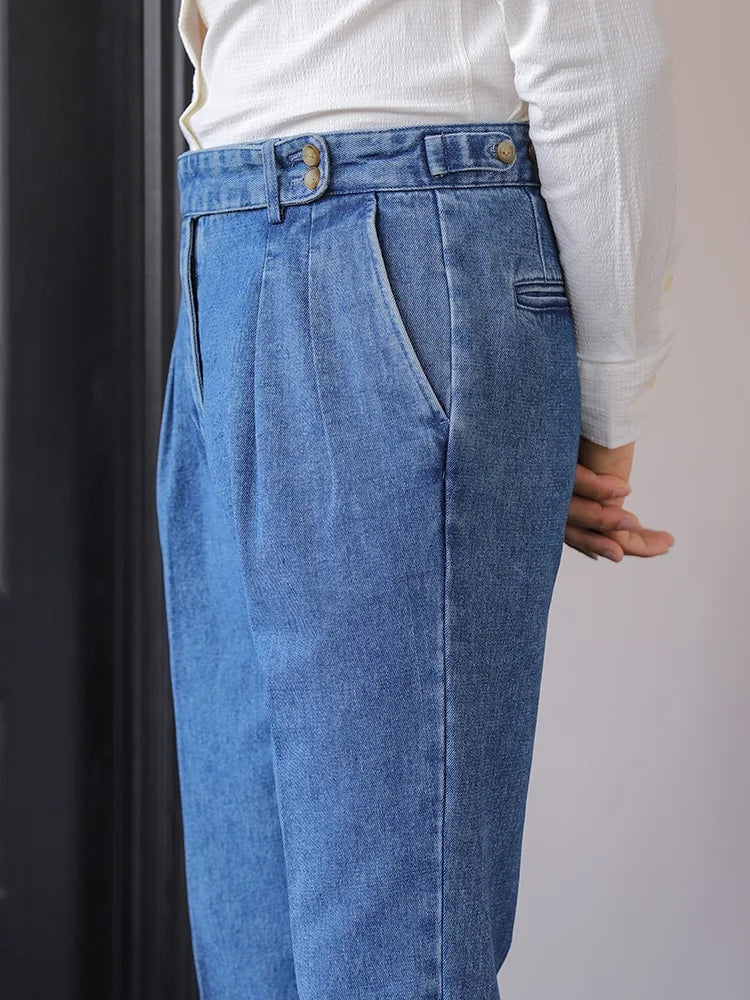 NAPOLI® Naples Denim High-Waist Straight Trousers