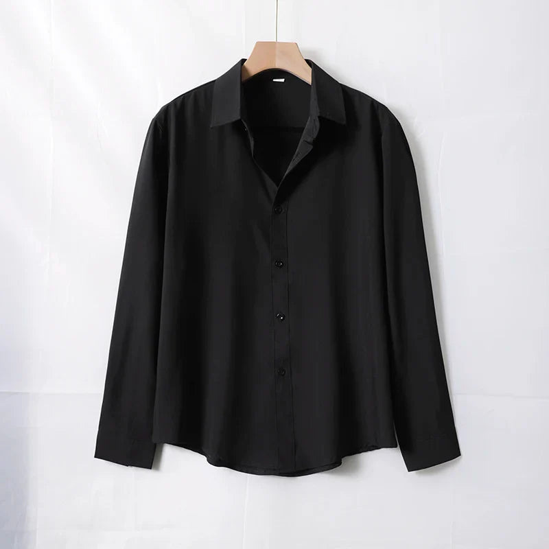 CALVETTI® Retro Plaid Wide Collar Long Sleeve Shirt