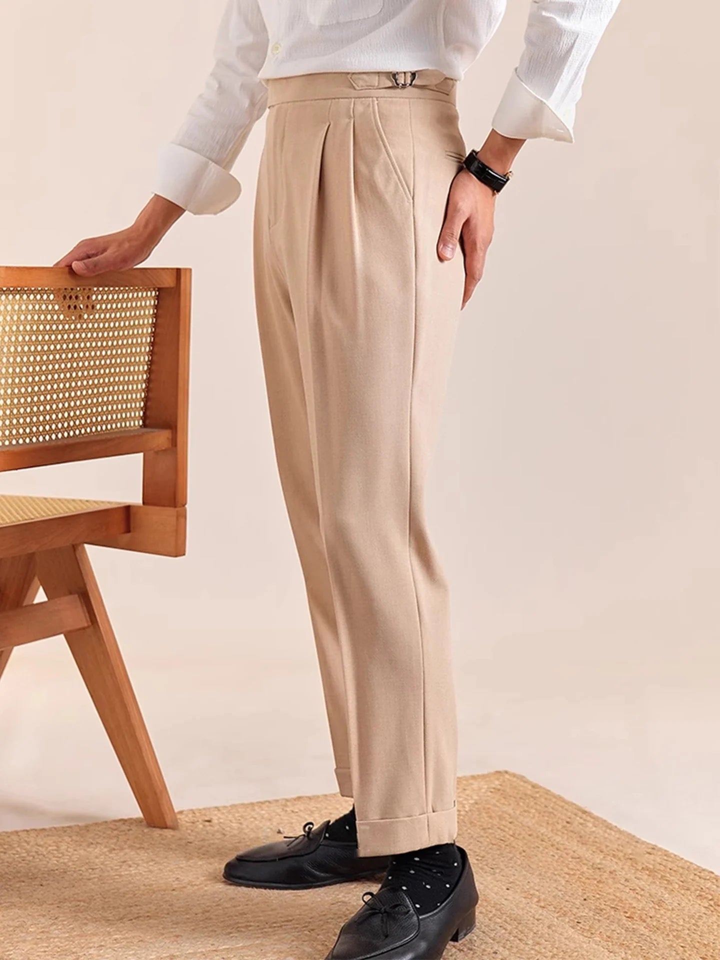 BELTRAMI® High Waist Pleated Trousers – Italian-British Edition
