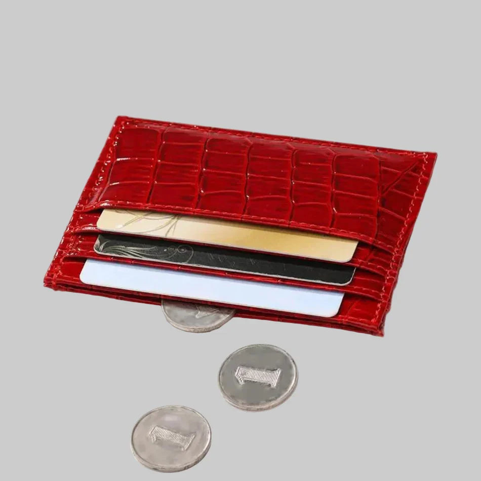 CROCETTI® Slim Crocodile Pattern Cardholder Wallet