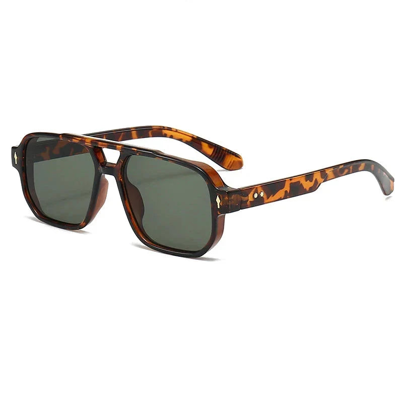 STIRLING® Square Tortoiseshell Preppy Sunglasses
