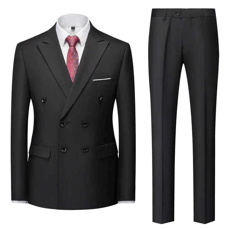 ALEKSEI® Suit Jacket Blazers Coat Pants 2 Peaces Set