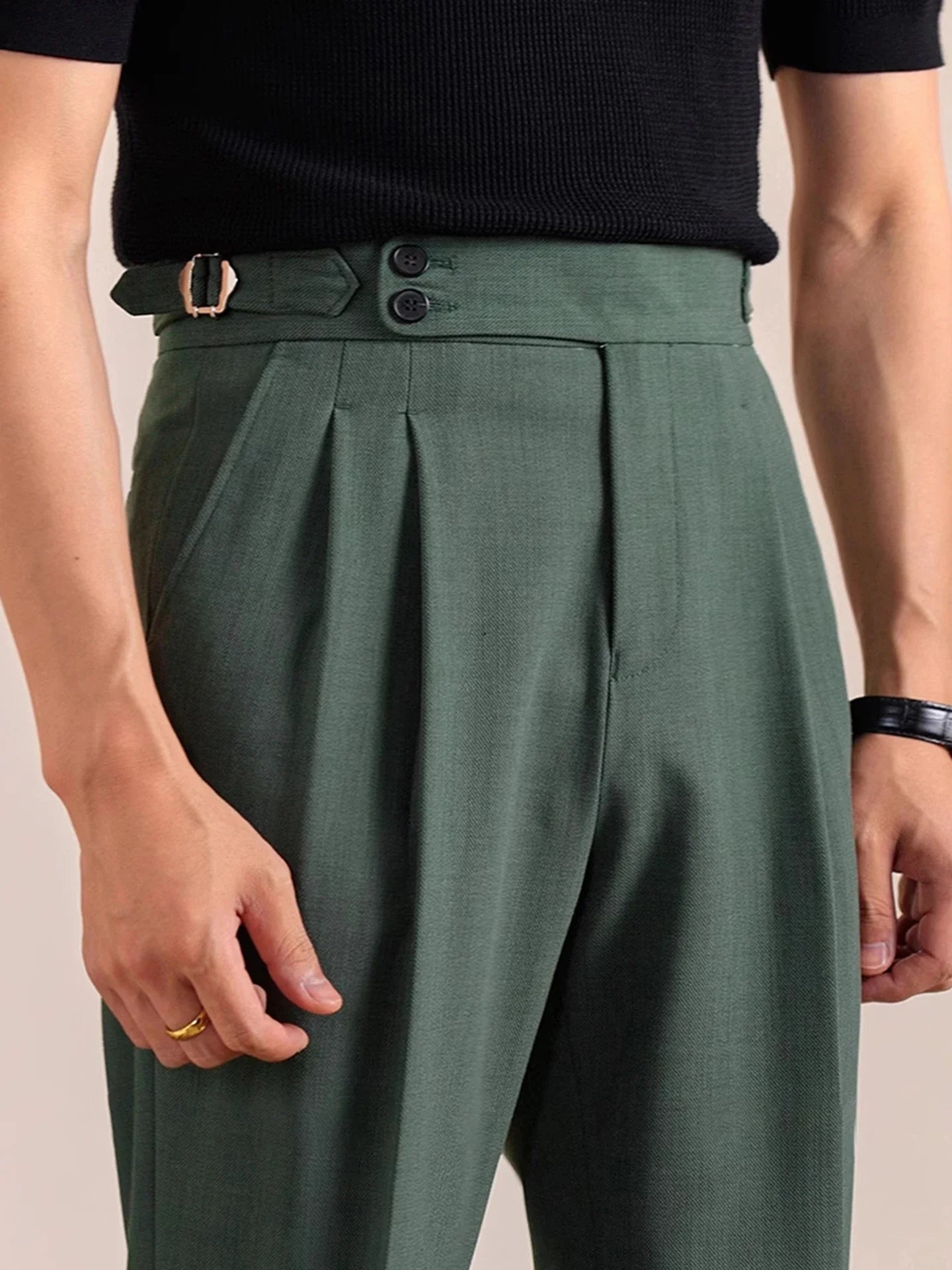 BELTRAMI® High Waist Pleated Trousers – Italian-British Edition