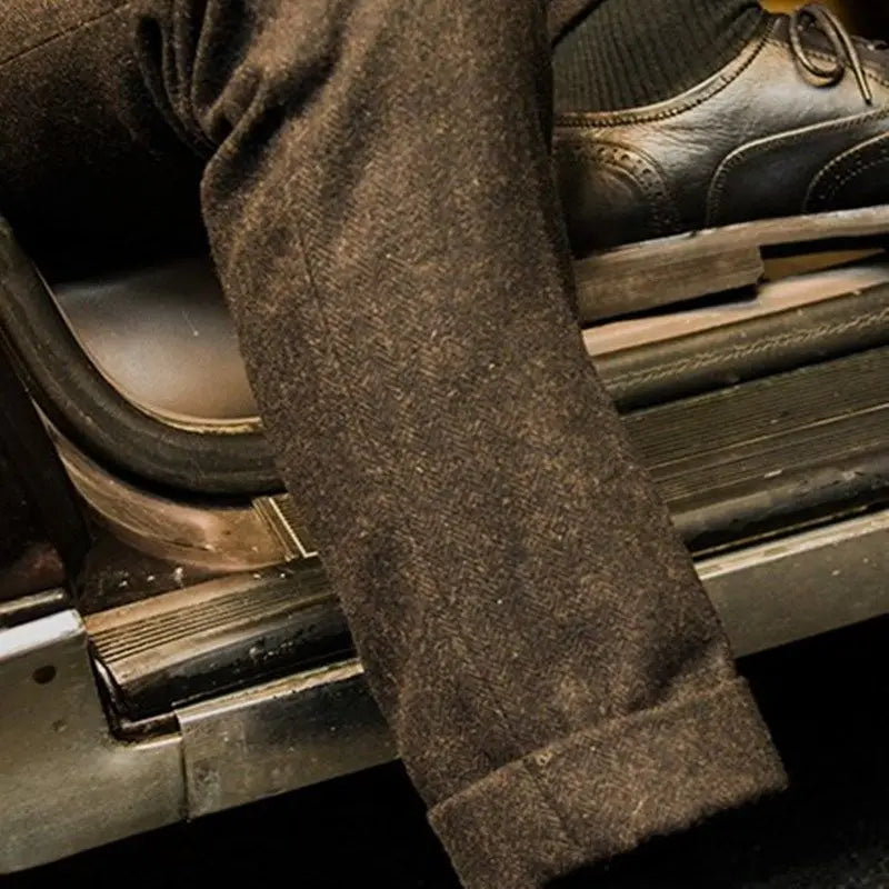 HENRY MONT® Herringbone Suit Pants