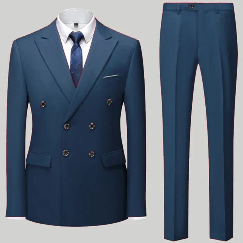 ALEKSEI® Suit Jacket Blazers Coat Pants 2 Peaces Set