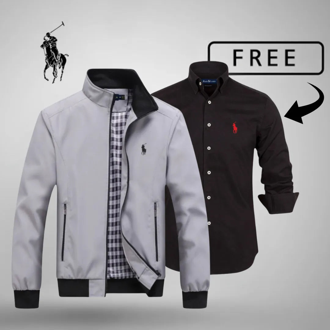 RL Casual Zip-Up Bomber Premium + FREE Jumper or Shirt (Your Choice)