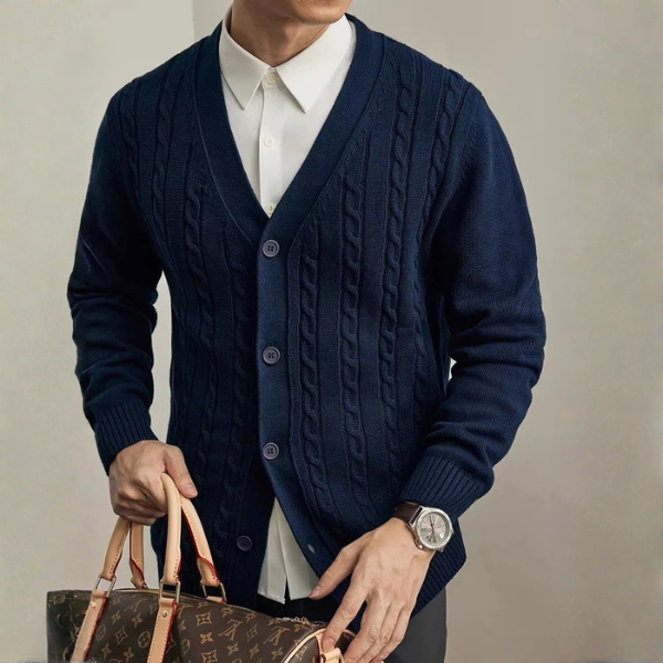 HARTWELL® Cable Knit V-Neck Cardigan