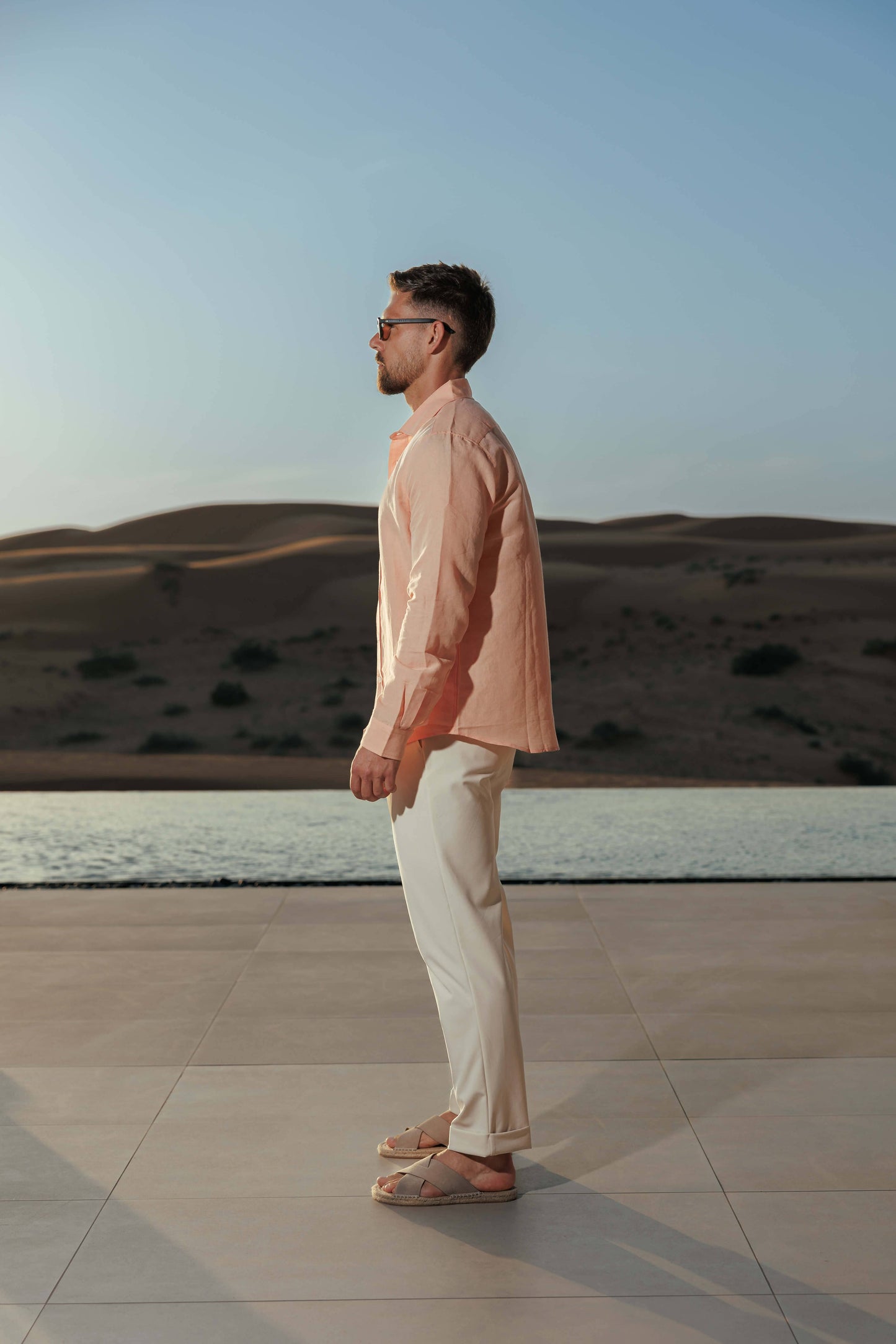 LUXE LINEN SHIRT - SALMON