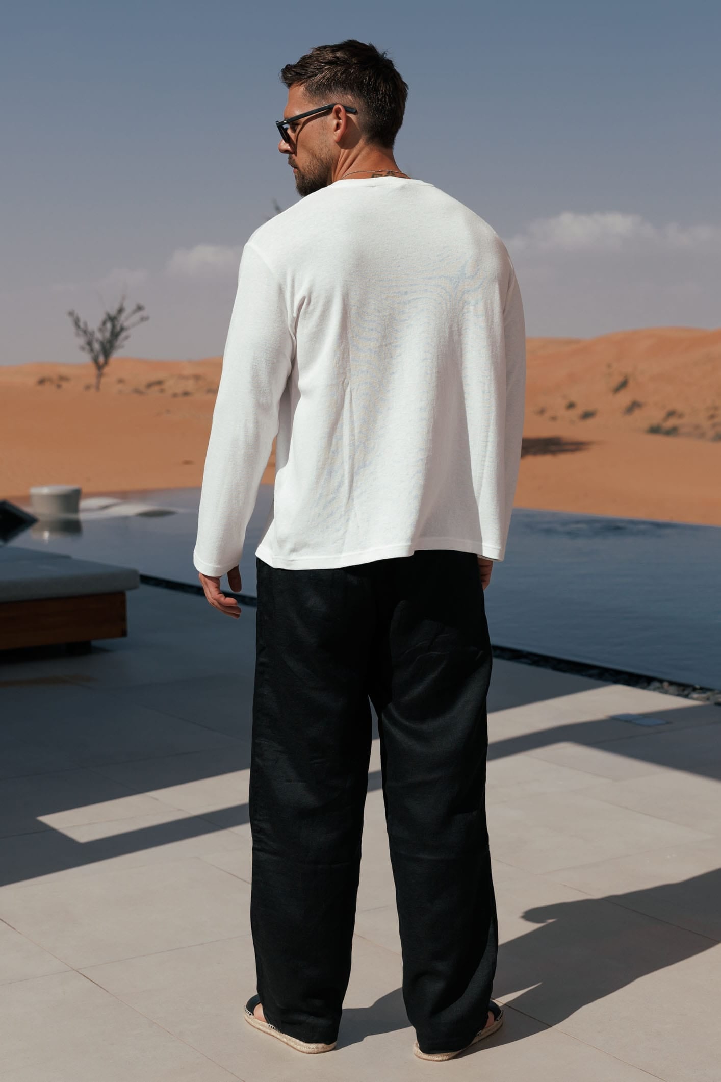 CROPPED LINEN T-SHIRT - WHITE