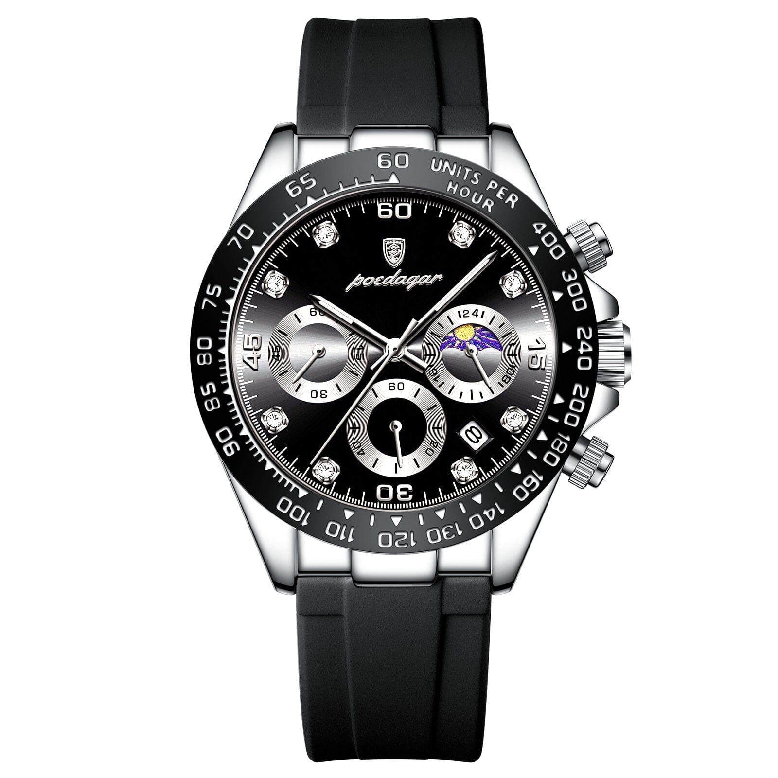 POEDAGAR Watch Chronograph Fase Date