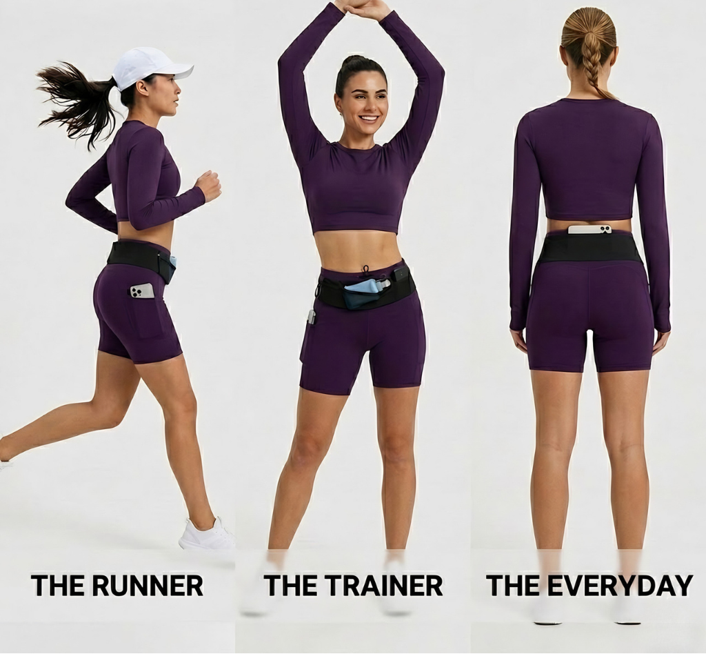 High-Rise Running Tights with Built-In Belt