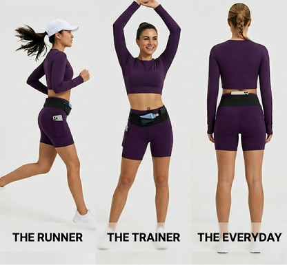 High-Rise Running Tights with Built-In Belt