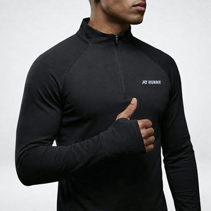 RUNNR Quarter-Zip Long Sleeve — Breathable, Quick-Dry & Watch-Ready
