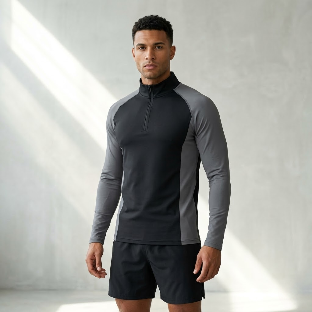RUNNR ThermalCore™ Long Sleeve — Fleece-Lined · Winter Running Layer · ½-Zip Performance Fit