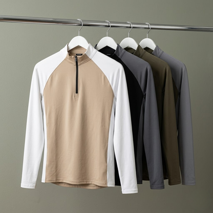 RUNNR ThermalCore™ Long Sleeve — Fleece-Lined · Winter Running Layer · ½-Zip Performance Fit