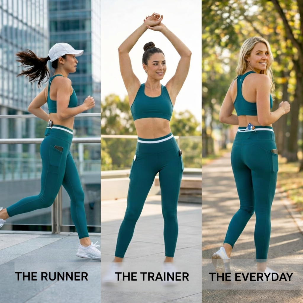RUNNR Women’s High-Rise Running Tights with Built-In Belt