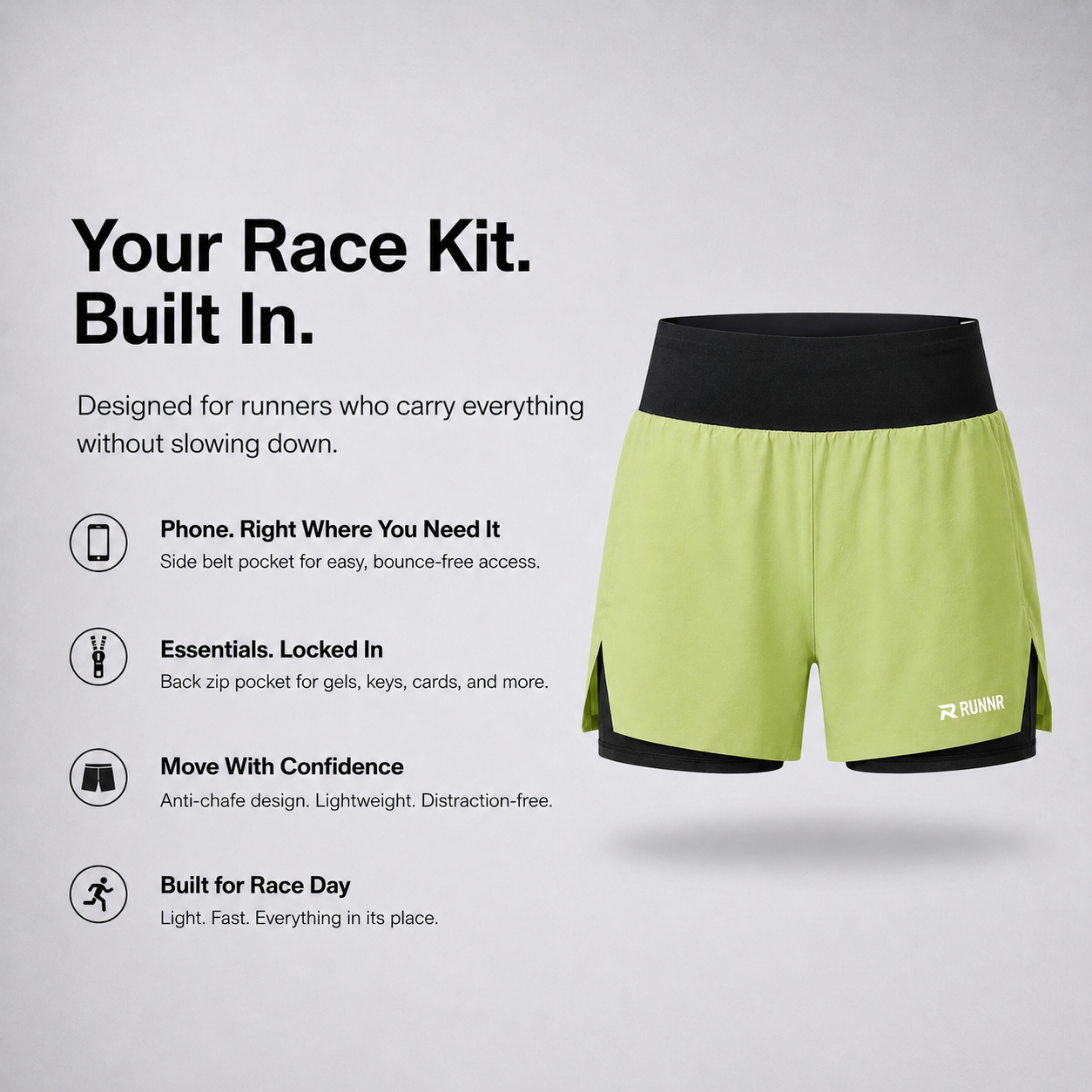 RUNNR PaceVault Shorts