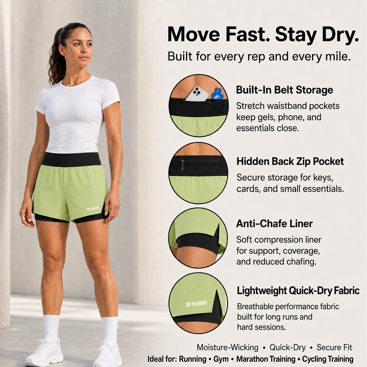 RUNNR PaceVault Shorts