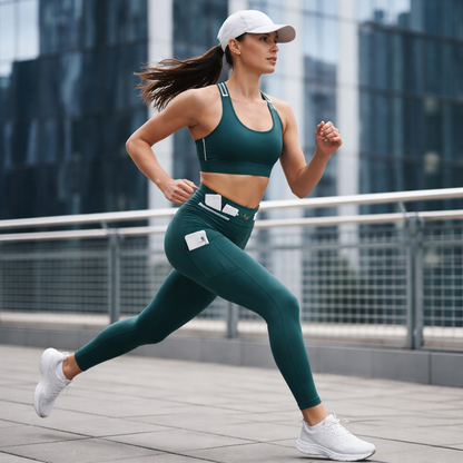 RUNNR Women’s High-Rise Running Tights with Built-In Belt
