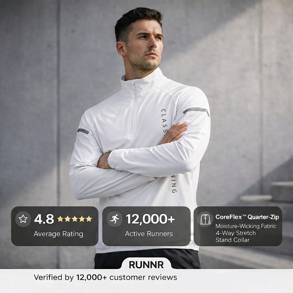 RUNNR CoreFlex™ Quarter-Zip — Lightweight Training Pullover