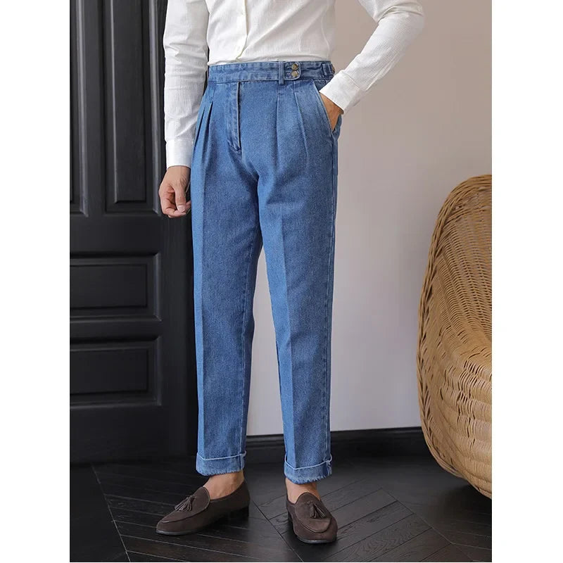 NAPOLI® Naples Denim High-Waist Straight Trousers