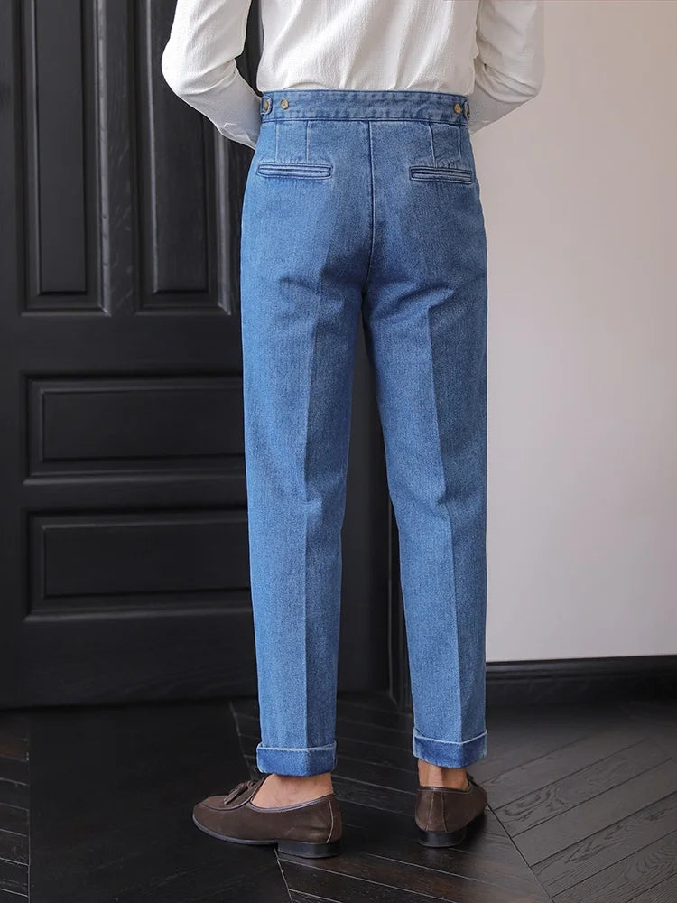 NAPOLI® Naples Denim High-Waist Straight Trousers