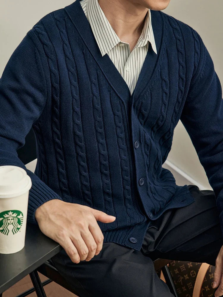 HARTWELL® Cable Knit V-Neck Cardigan