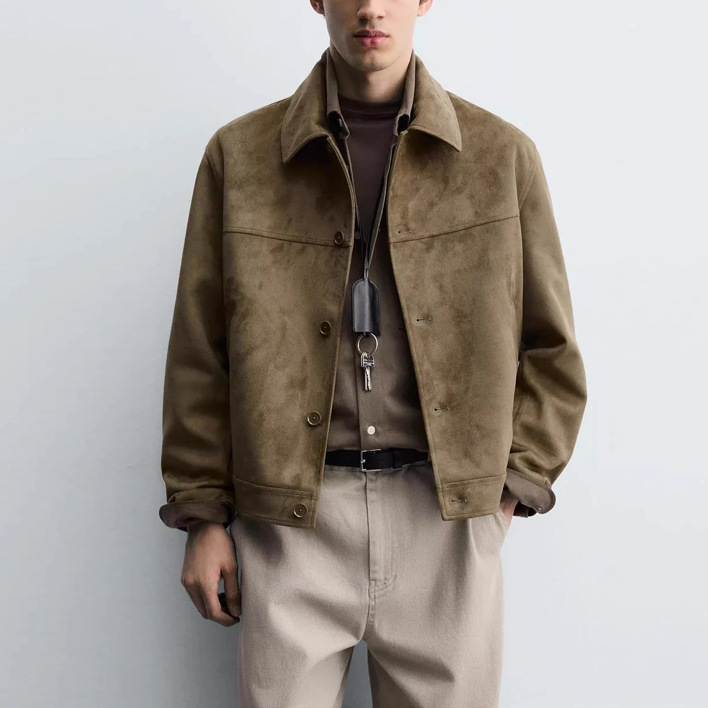 CALVETTI® Slim Fit Faux Suede Jacket – Old Money Edition