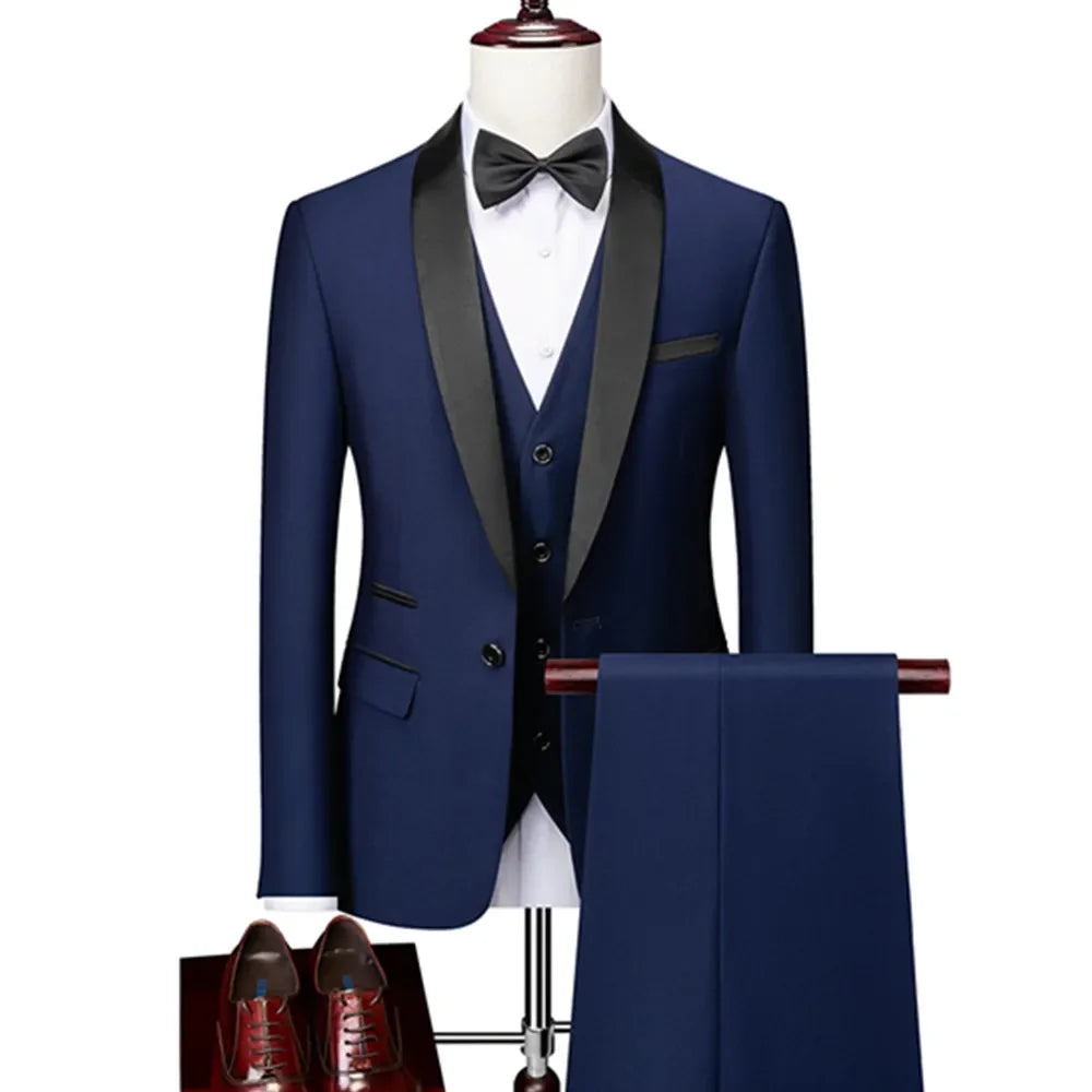 DORCHESTER® Men’s Skinny 3-Piece Tuxedo Suit – Ultimate Formal Elegance for Weddings, Proms, and Special Occasions