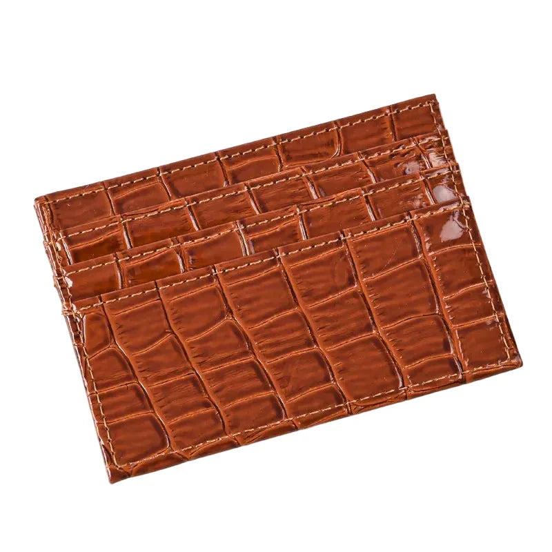CROCETTI® Slim Crocodile Pattern Cardholder Wallet