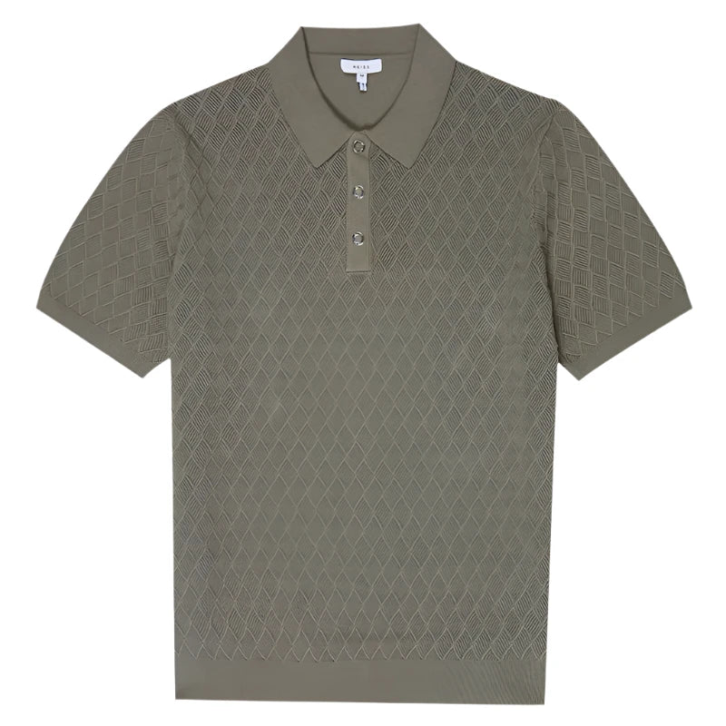 ROCHESTER® 2026 Summer Men's Slim Knit Polo Shirt with Turn-Down Collar and Buttoned Detail