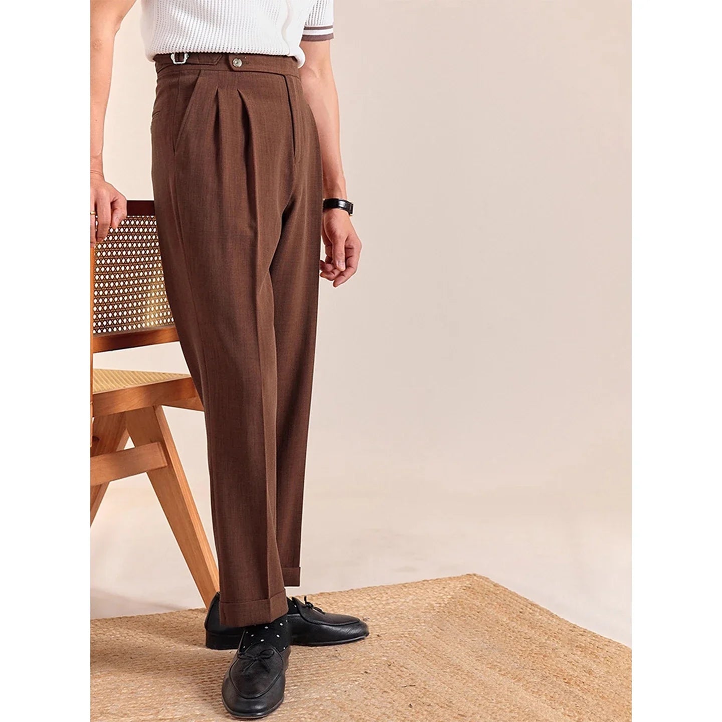 BELTRAMI® High Waist Pleated Trousers – Italian-British Edition