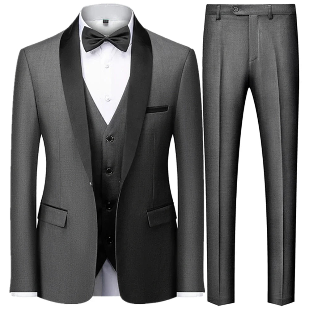 OXFORDIAN® Men’s Wedding Color-Block Collar Suit