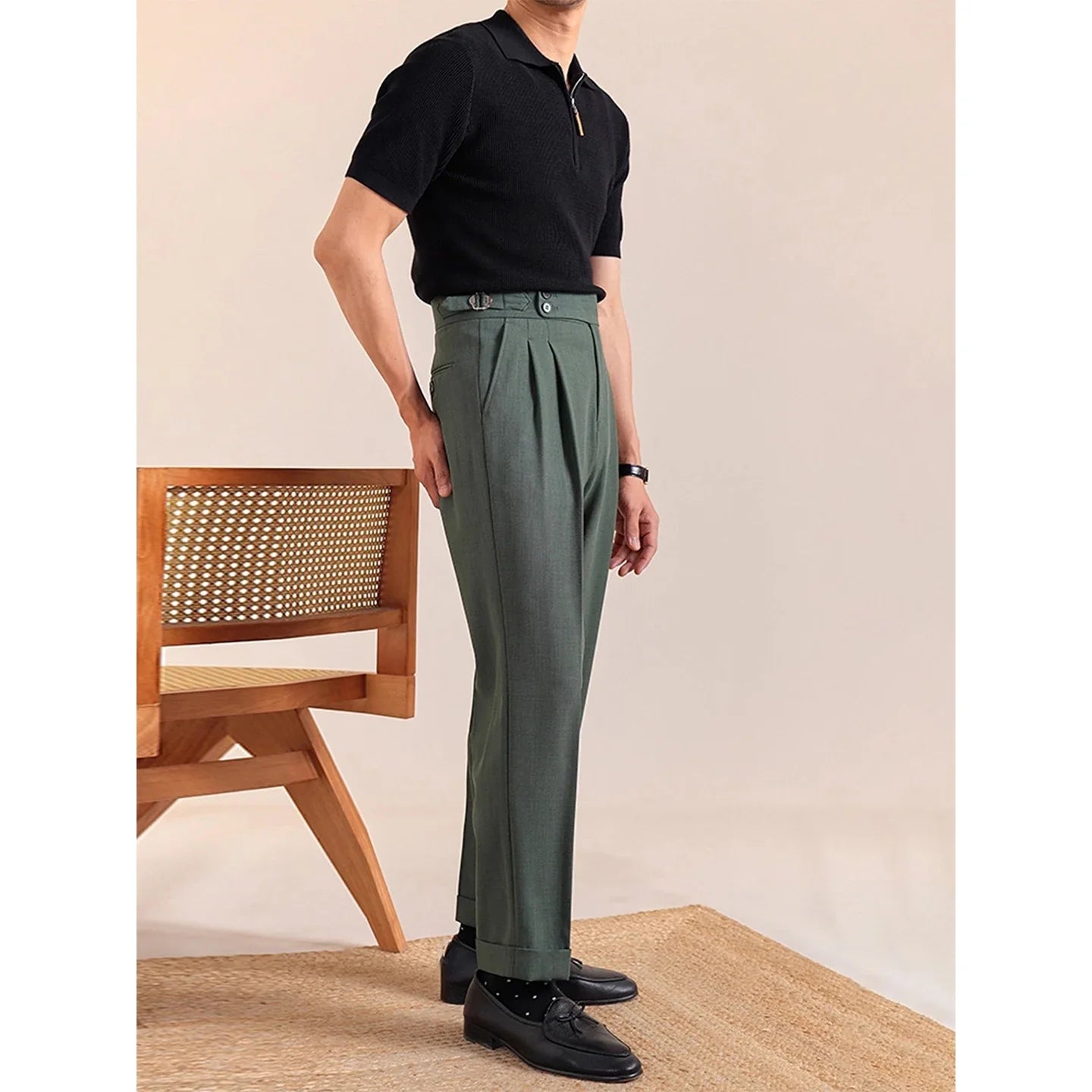 BELTRAMI® High Waist Pleated Trousers – Italian-British Edition