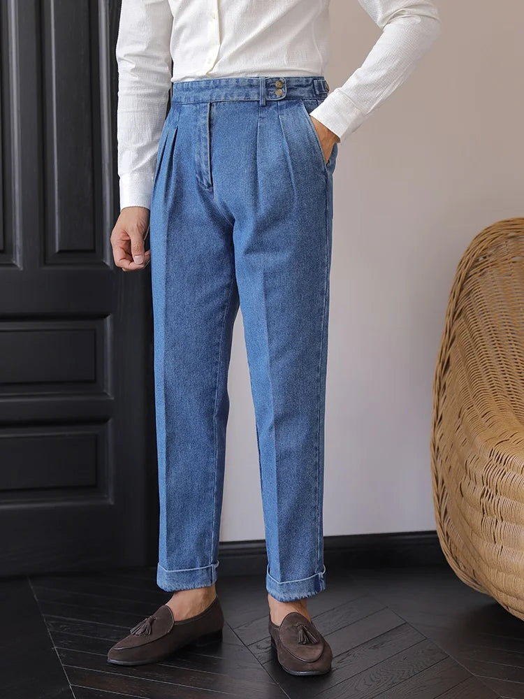 NAPOLI® Naples Denim High-Waist Straight Trousers