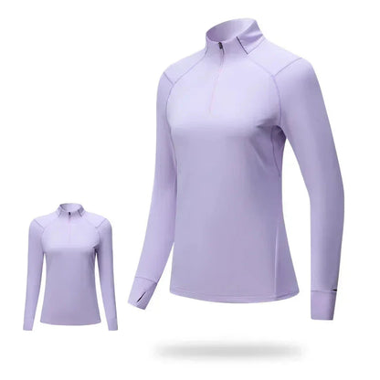 RUNNR Quarter-Zip Long Sleeve Women— Breathable, Quick-Dry & Watch-Ready
