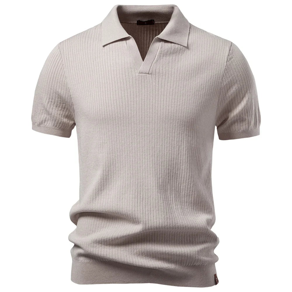 PACCINO® Classic Solid Knit Polo Shirt