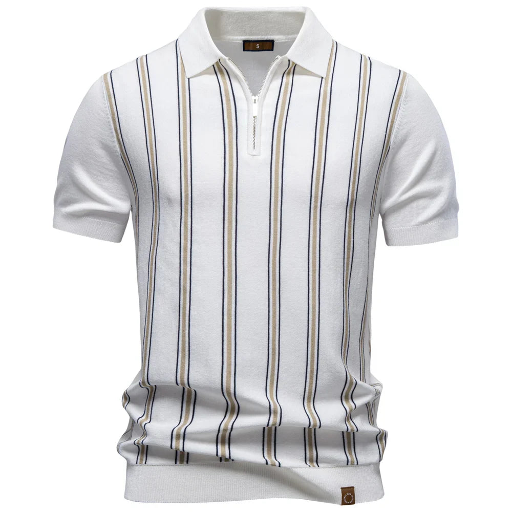 CORSINI® Contrast Stripe Knit Polo Shirt